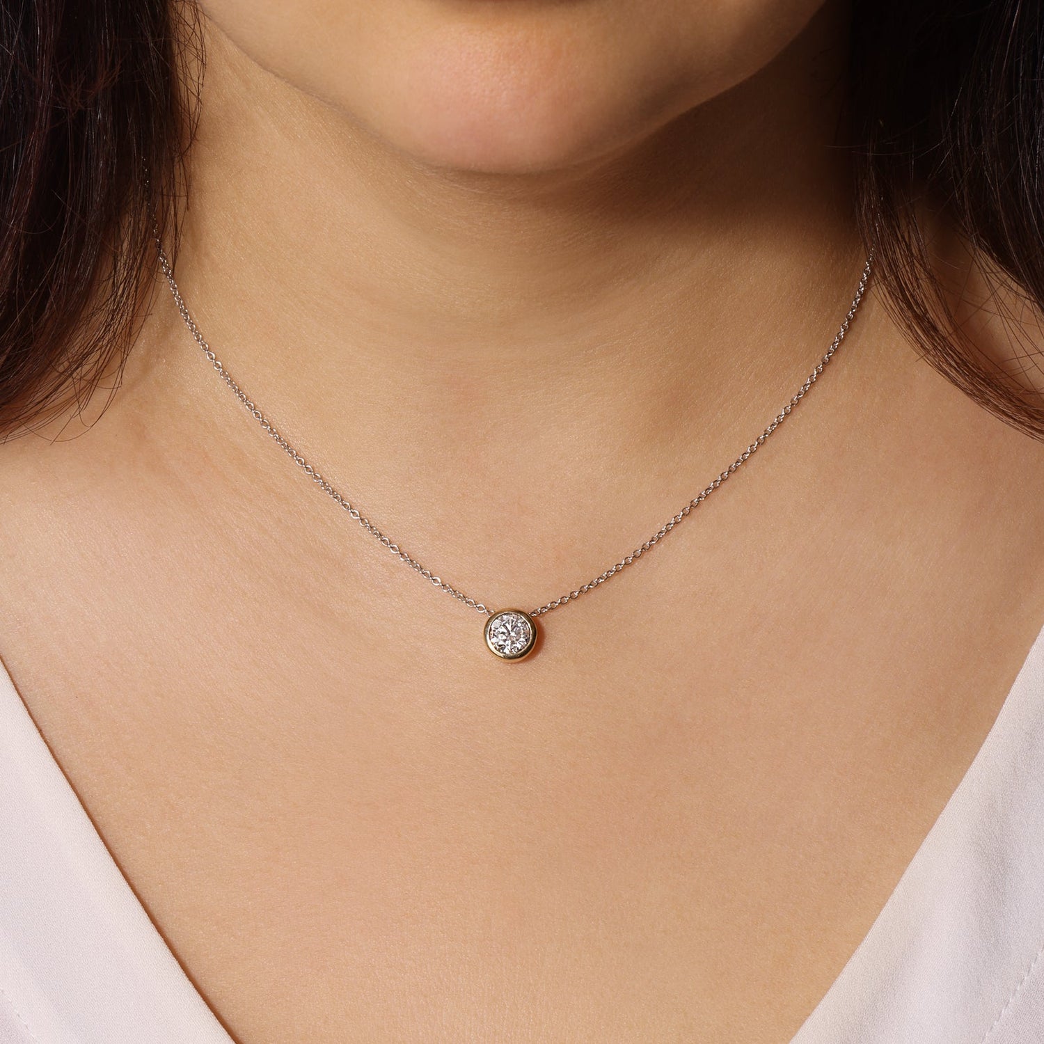 Round Bezel Lumière Pendant Pendant ABP-228-LGD-1  - Abtin & Co.