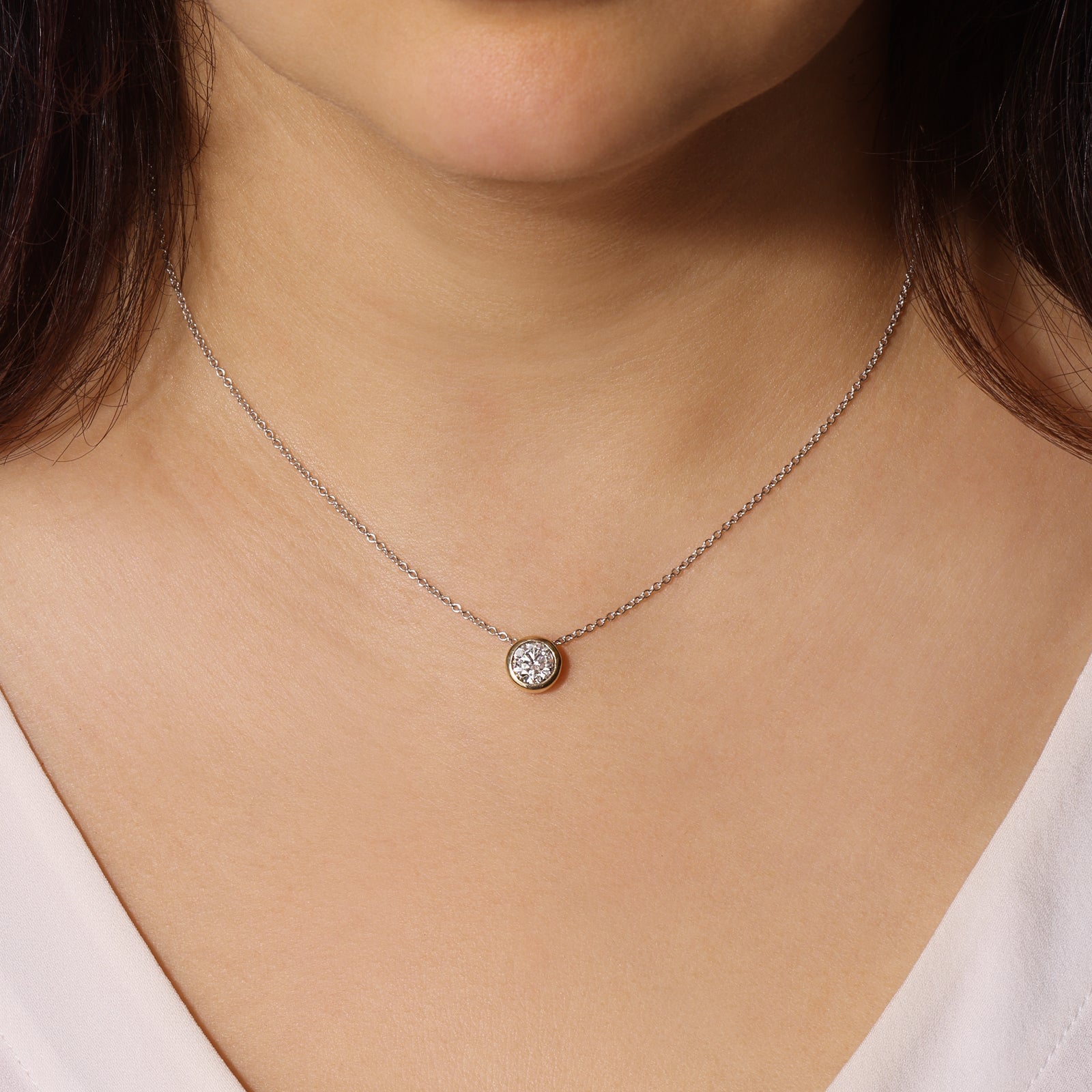 Round Bezel Lumière Pendant Pendant ABP-228-LGD-1  - Abtin & Co.