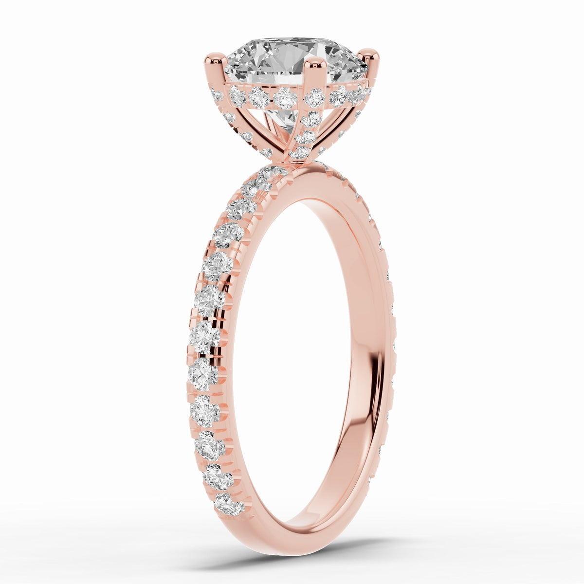 Round Coronet Diamond Crown Engagement Ring Ring ABER-105-RD-LGD-11  - Abtin & Co.