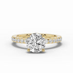 Round Coronet Diamond Crown Engagement Ring Ring ABER-105-RD-LGD-1  - Abtin & Co.