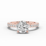 Round Coronet Diamond Crown Engagement Ring Ring ABER-105-RD-LGD-11  - Abtin & Co.