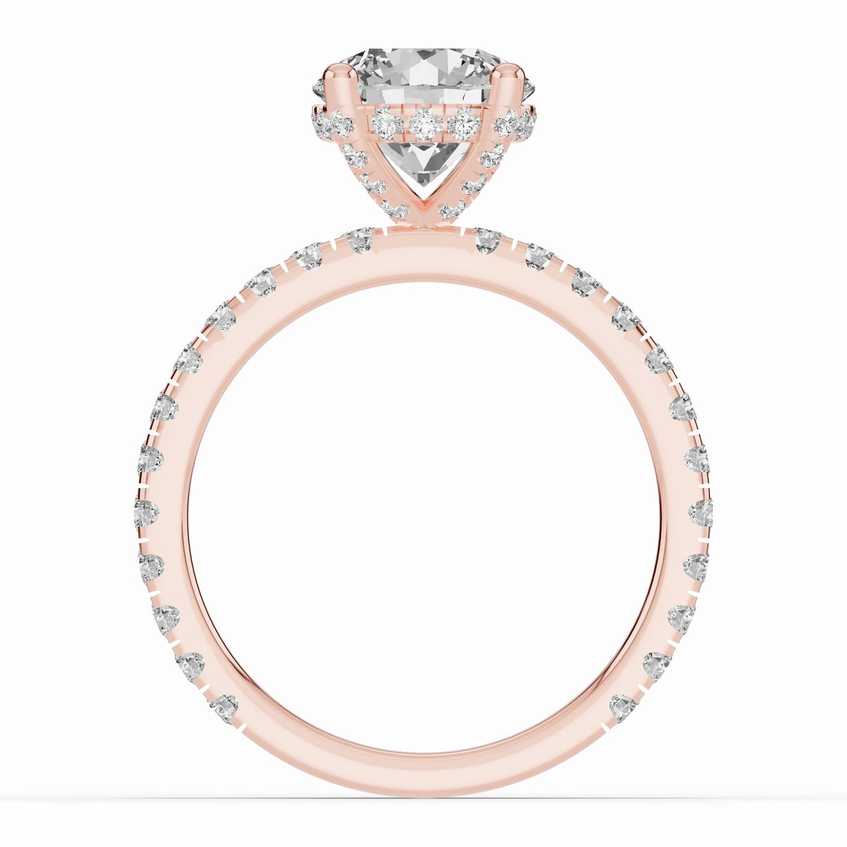 Round Coronet Diamond Crown Engagement Ring Ring ABER-105-RD-LGD-11  - Abtin & Co.