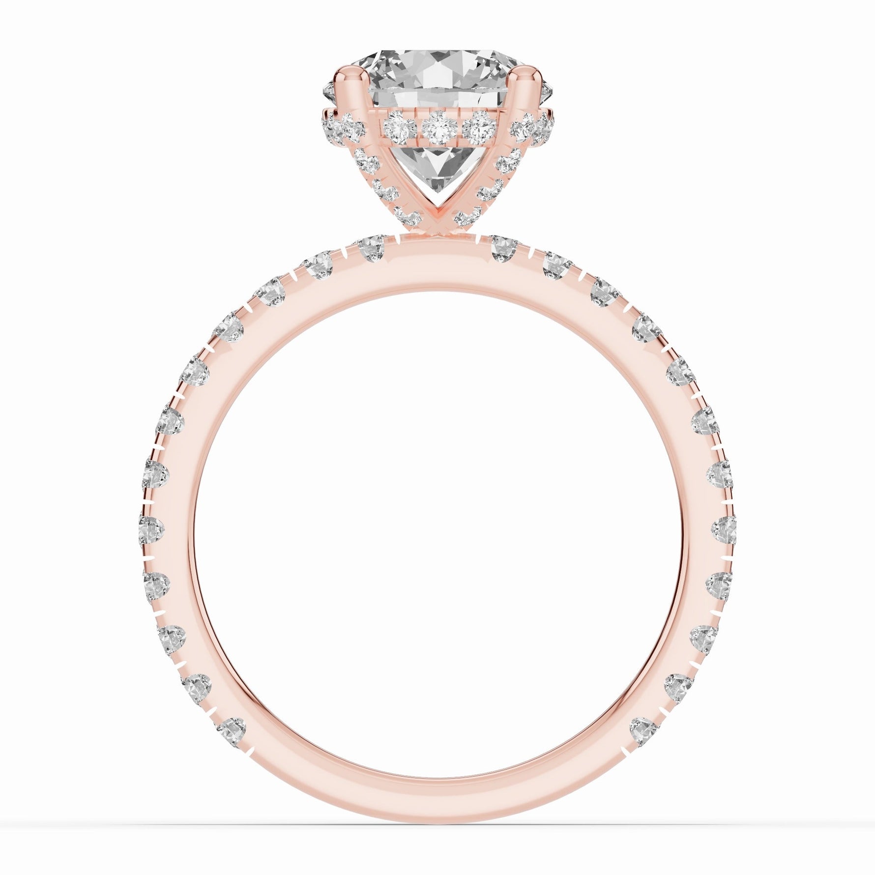Round Coronet Diamond Crown Engagement Ring Ring ABER-105-RD-LGD-11  - Abtin & Co.