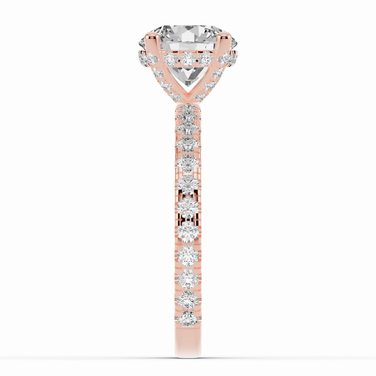 Round Coronet Diamond Crown Engagement Ring Ring ABER-105-RD-LGD-11  - Abtin & Co.