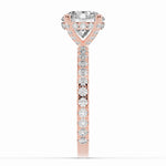 Round Coronet Diamond Crown Engagement Ring Ring ABER-105-RD-LGD-11  - Abtin & Co.