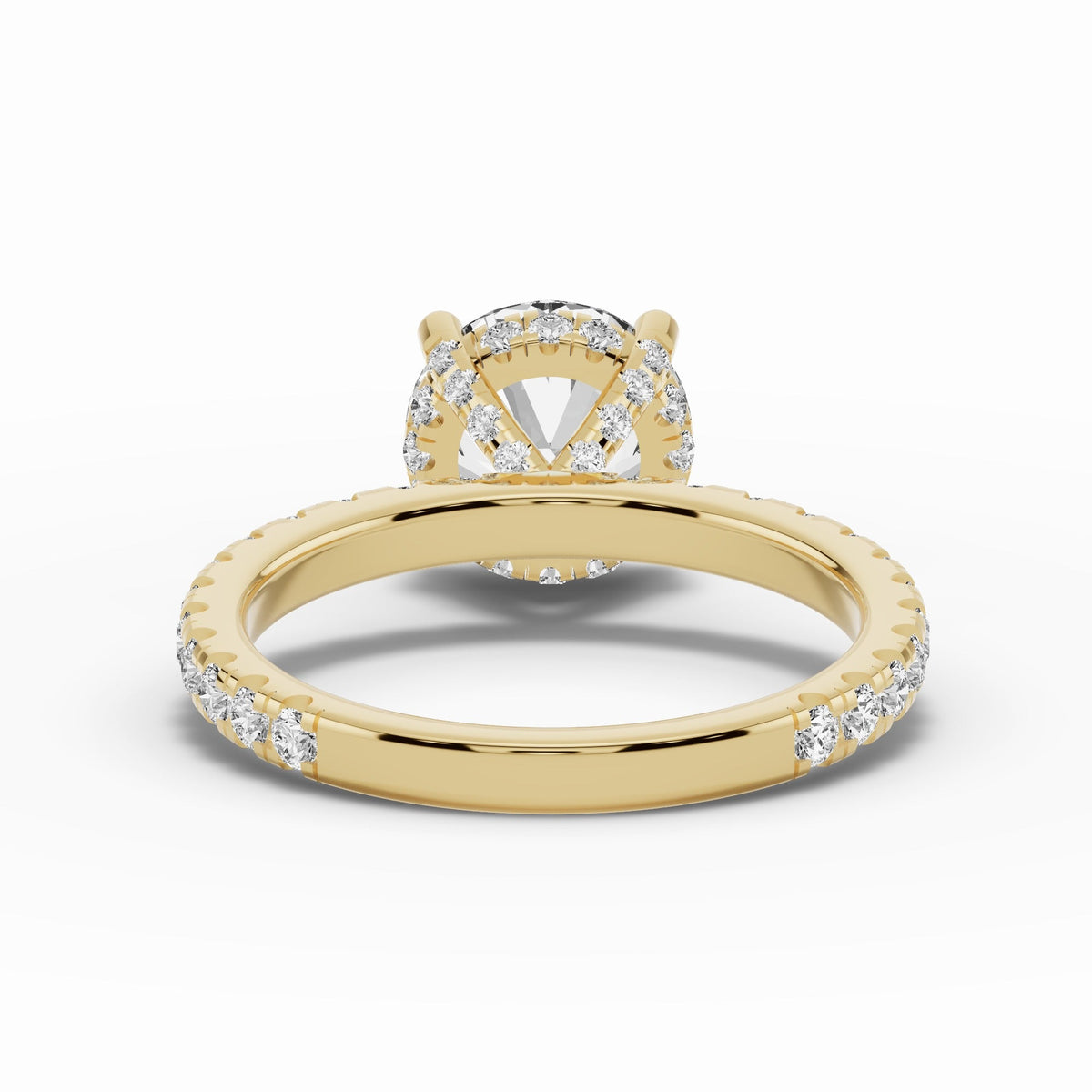Round Coronet Diamond Crown Engagement Ring Ring ABER-105-RD-LGD-1  - Abtin & Co.