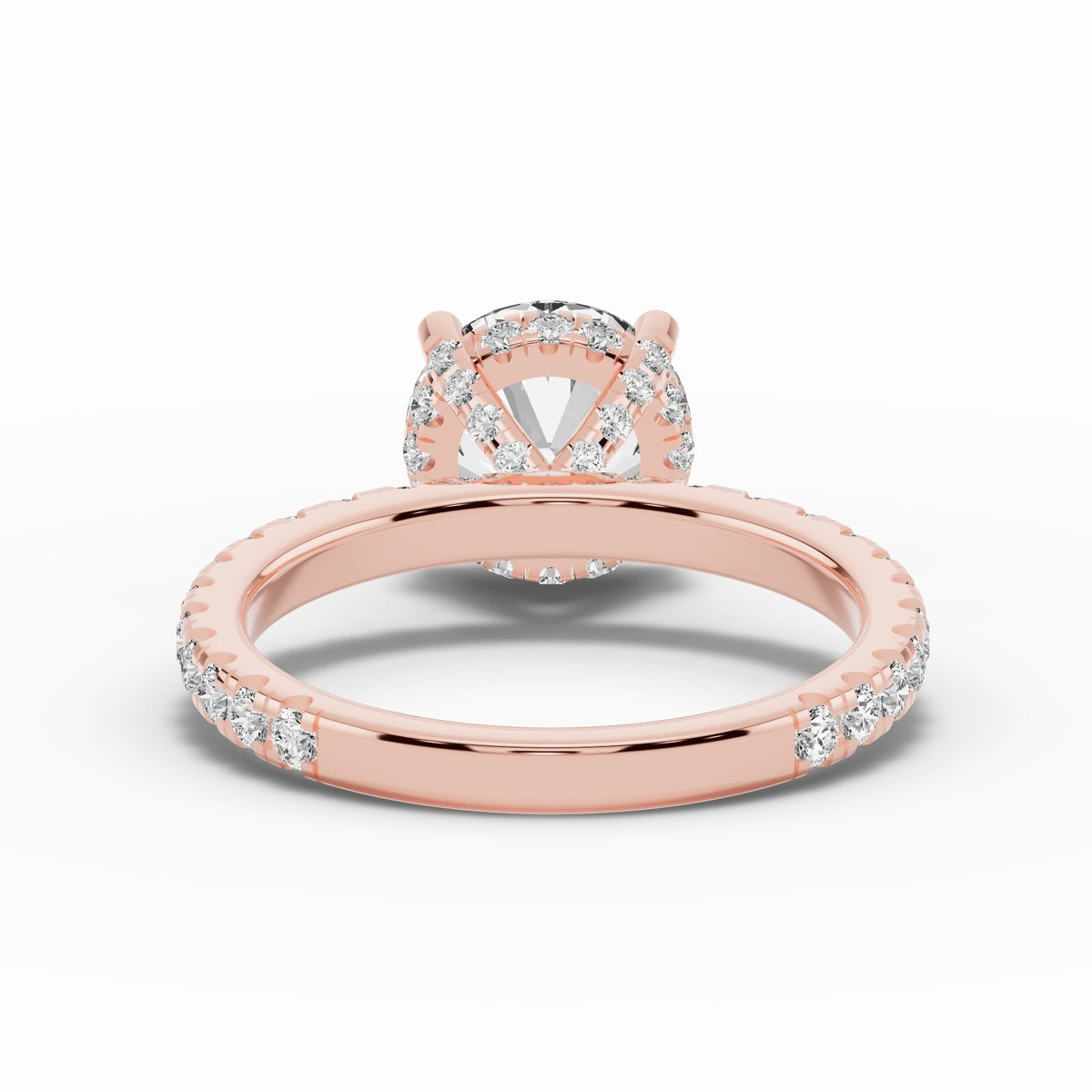 Round Coronet Diamond Crown Engagement Ring Ring ABER-105-RD-LGD-11  - Abtin & Co.