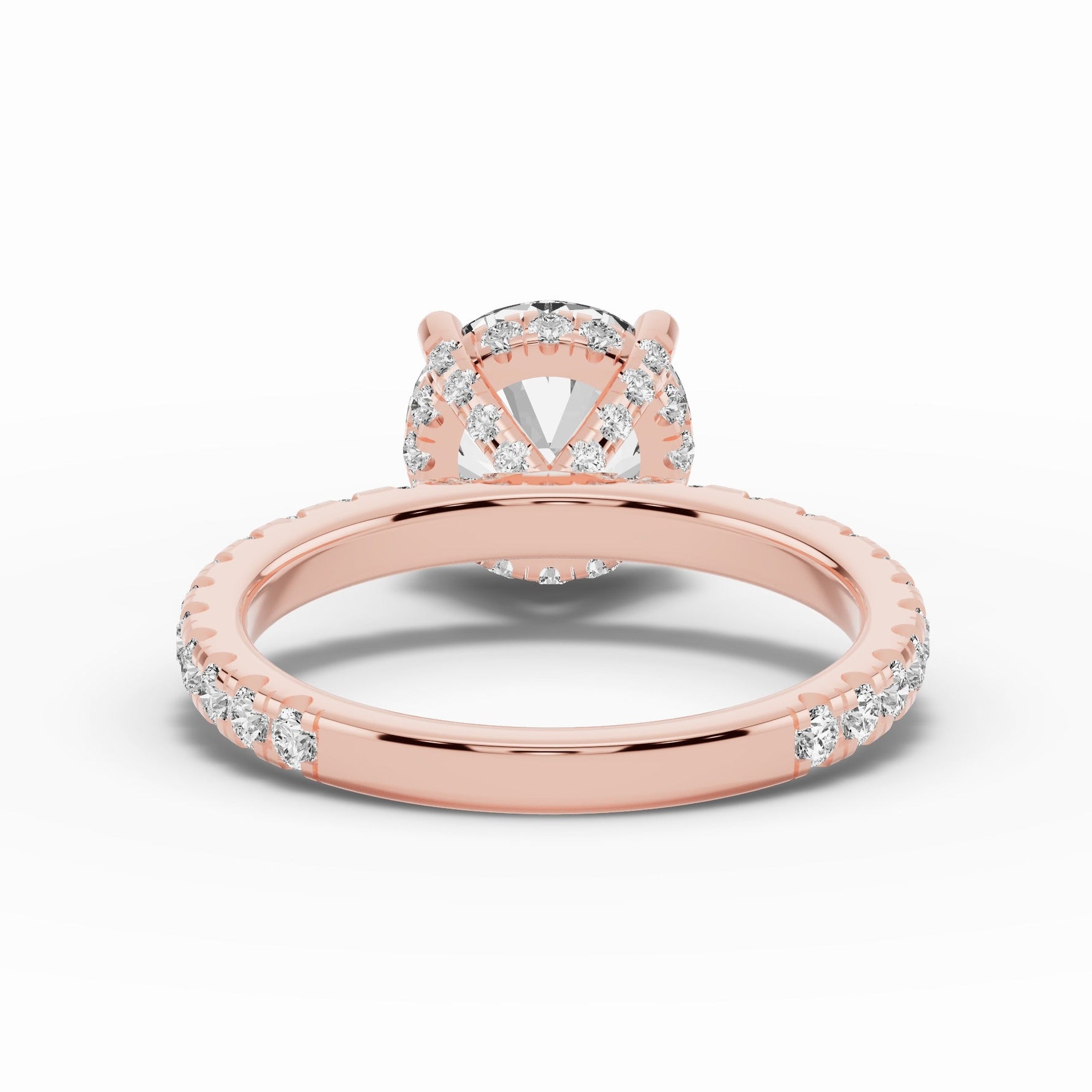 Round Coronet Diamond Crown Engagement Ring Ring ABER-105-RD-LGD-11  - Abtin & Co.