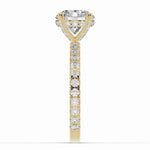 Round Coronet Diamond Crown Engagement Ring Ring ABER-105-RD-LGD-1  - Abtin & Co.