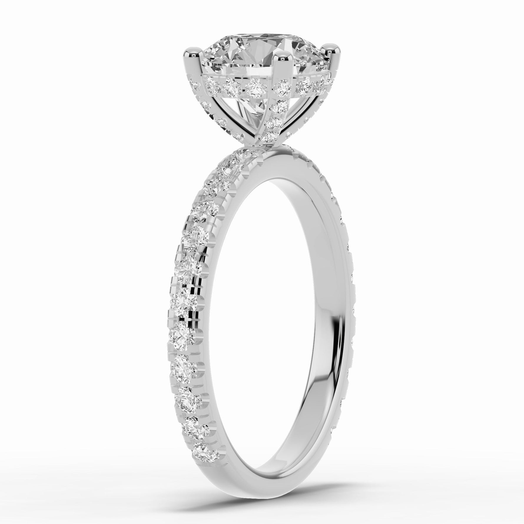 Round Coronet Diamond Crown Engagement Ring Ring ABER-105-RD-LGD-6  - Abtin & Co.