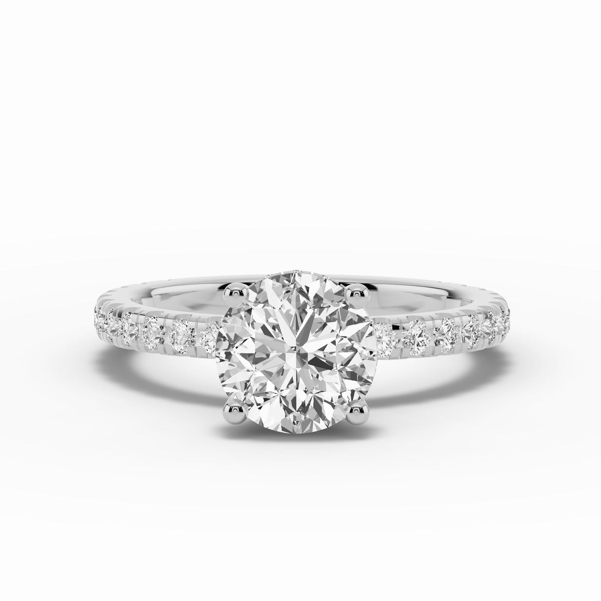 Round Coronet Diamond Crown Engagement Ring Ring ABER-105-RD-LGD-6  - Abtin & Co.