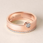 Round Élevé Band Ring ABB-713.1-V2-RD-D-5  - Abtin & Co.
