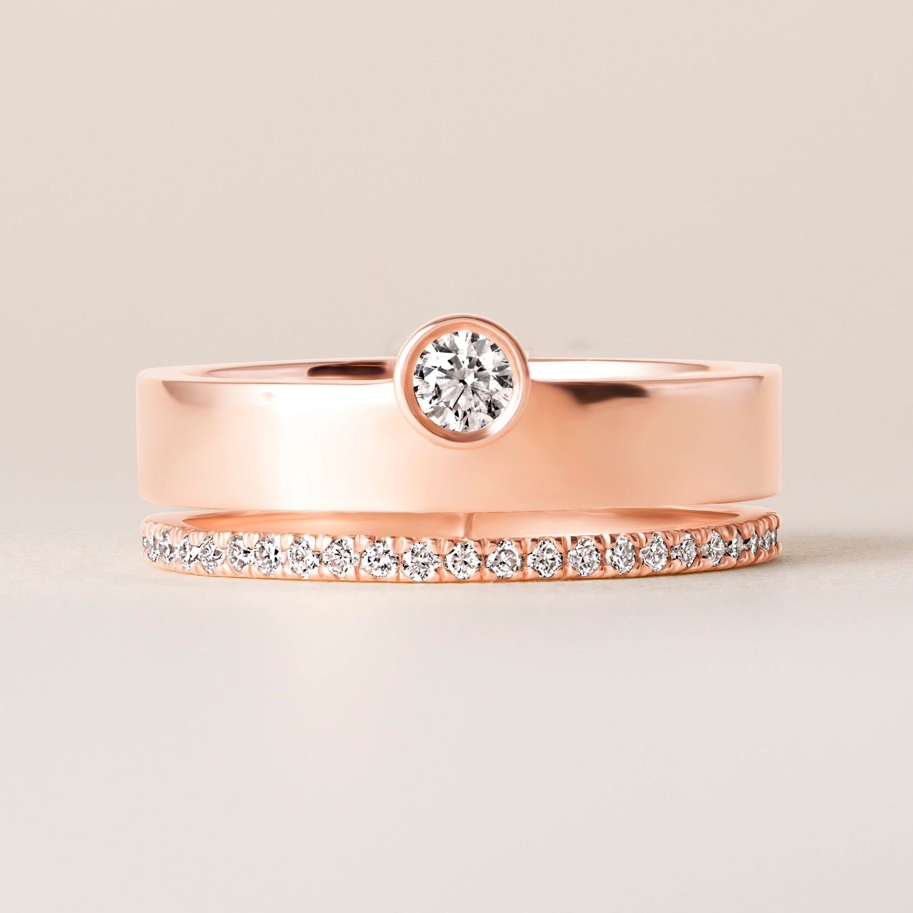 Round Élevé Band Ring ABB-713.1-V2-RD-D-5  - Abtin & Co.