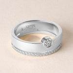 Round Élevé Band Ring ABB-713.1-V2-RD-D-3  - Abtin & Co.