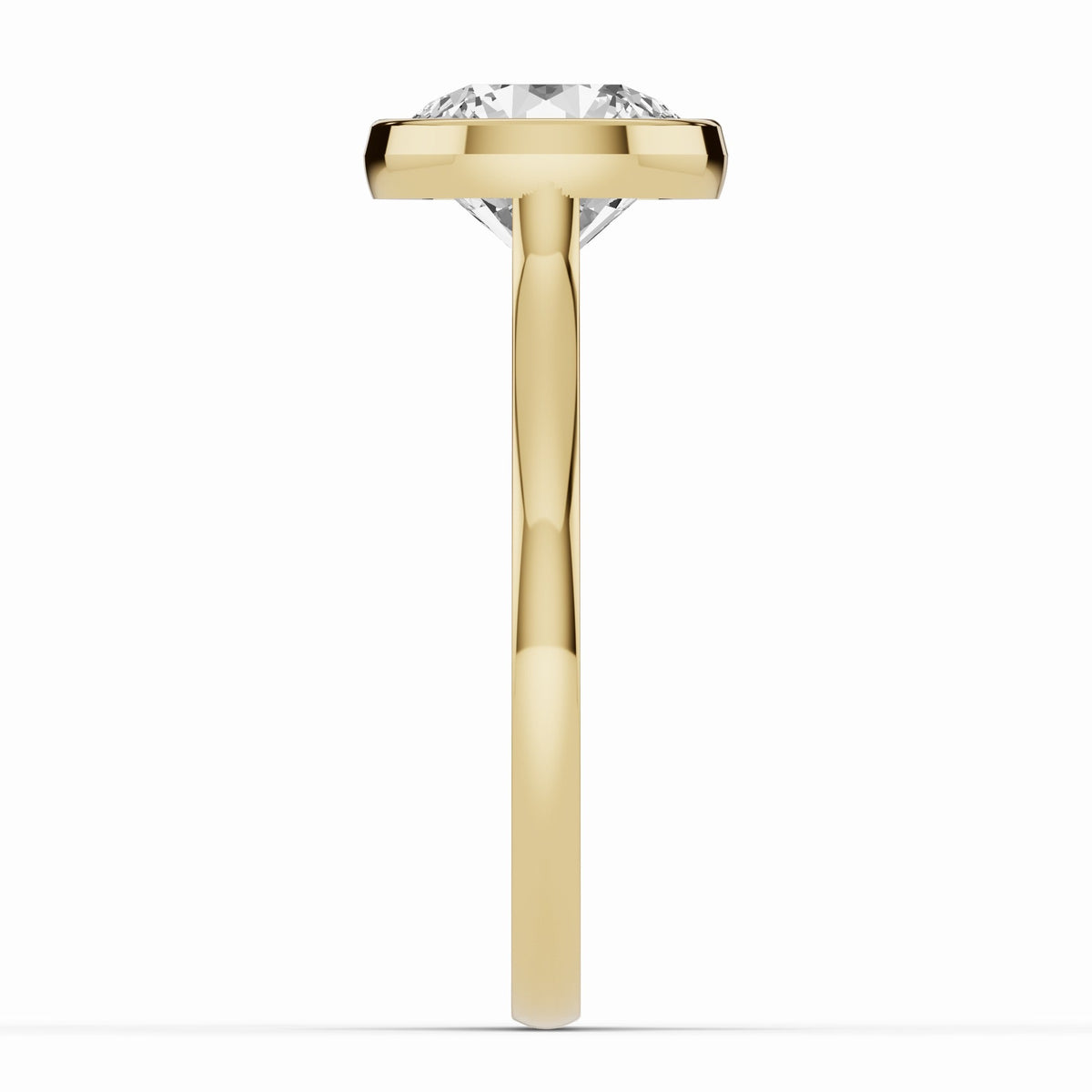 Round Lumière Bezel Solitaire Ring ABER-104-RD-LGD-1  - Abtin & Co.