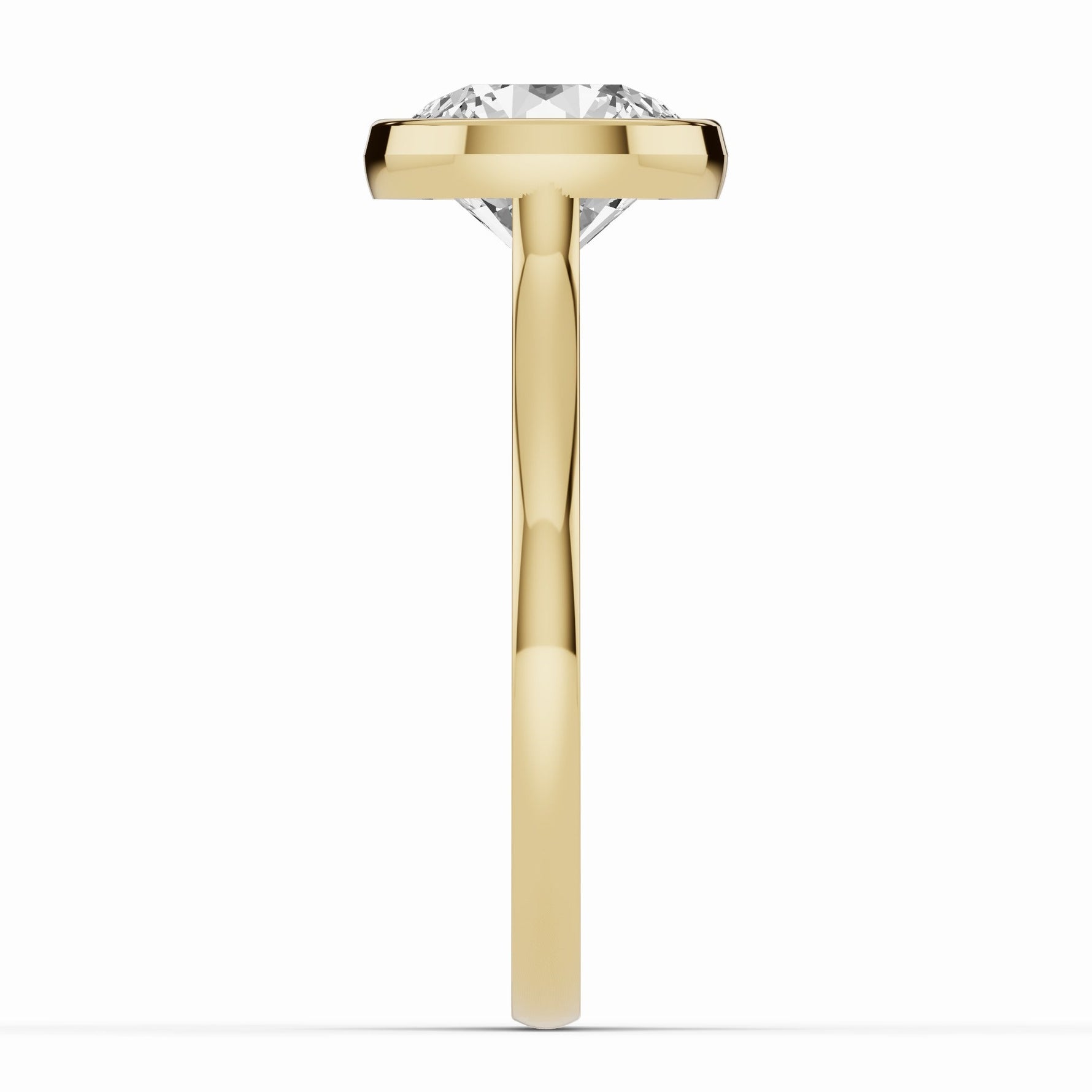 Round Lumière Bezel Solitaire Ring ABER-104-RD-LGD-1  - Abtin & Co.