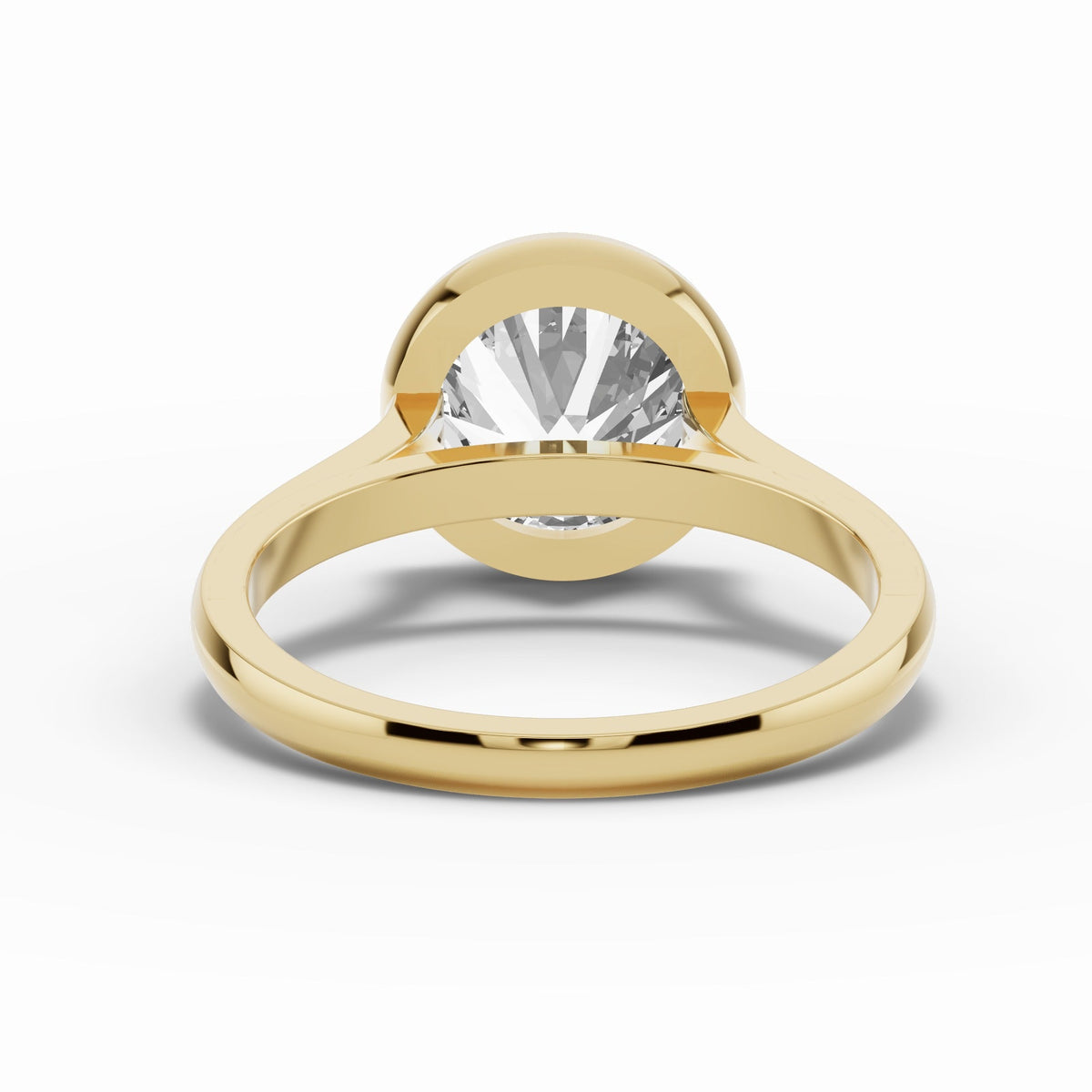 Round Lumière Bezel Solitaire Ring ABER-104-RD-LGD-1  - Abtin & Co.