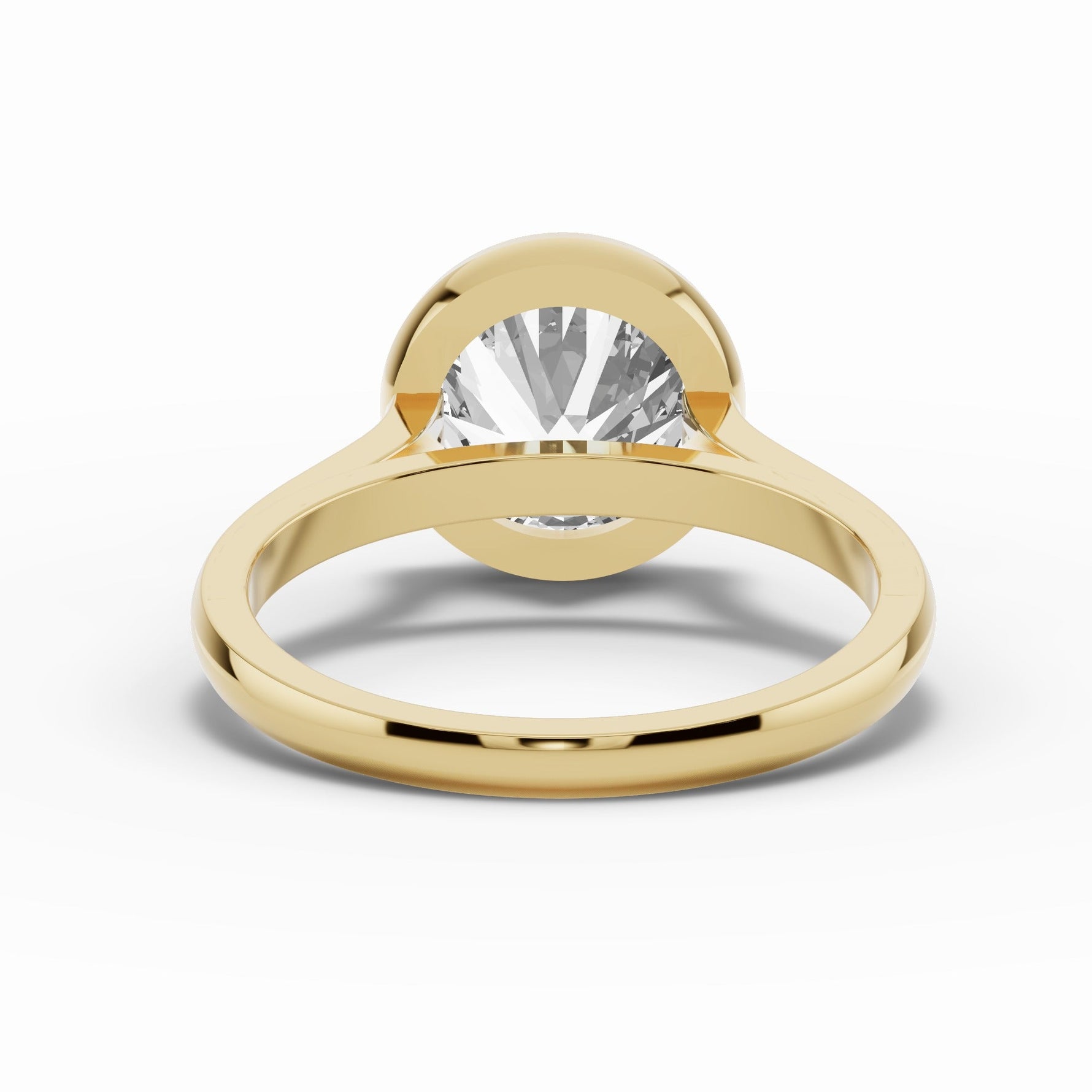 Round Lumière Bezel Solitaire Ring ABER-104-RD-LGD-1  - Abtin & Co.
