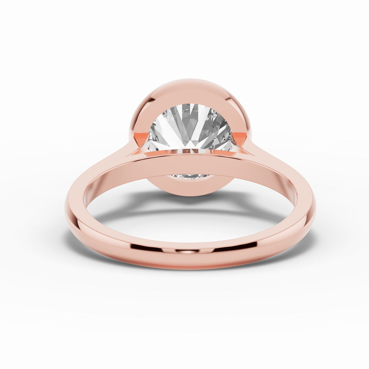 Round Lumière Bezel Solitaire Ring ABER-104-RD-LGD-11  - Abtin & Co.