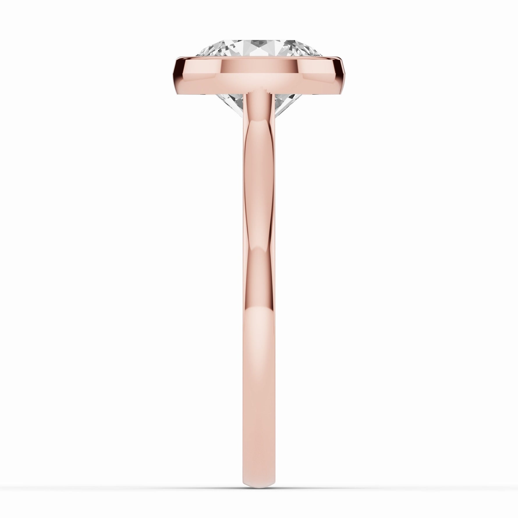 Round Lumière Bezel Solitaire Ring ABER-104-RD-LGD-11  - Abtin & Co.