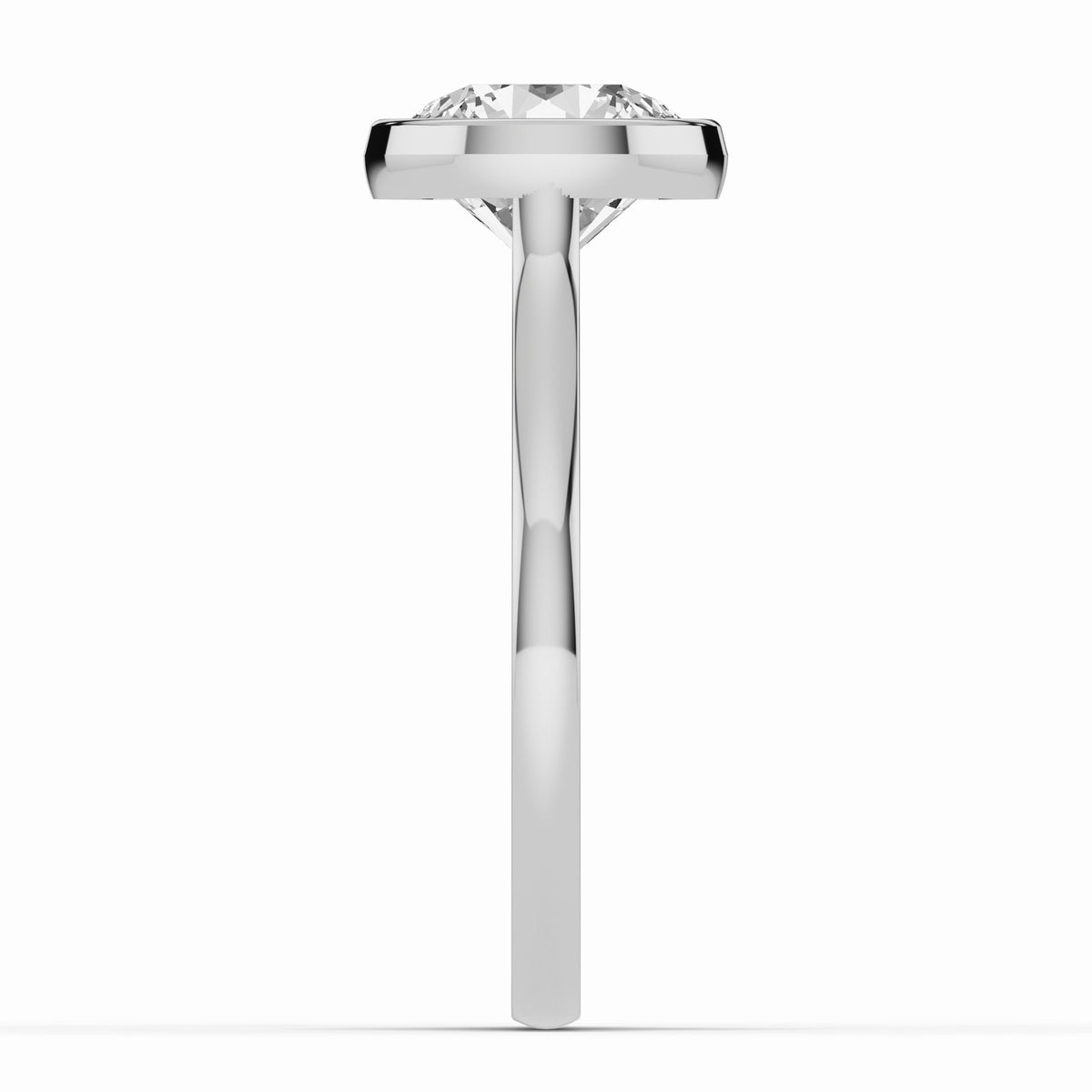 Round Lumière Bezel Solitaire Ring ABER-104-RD-LGD-6  - Abtin & Co.