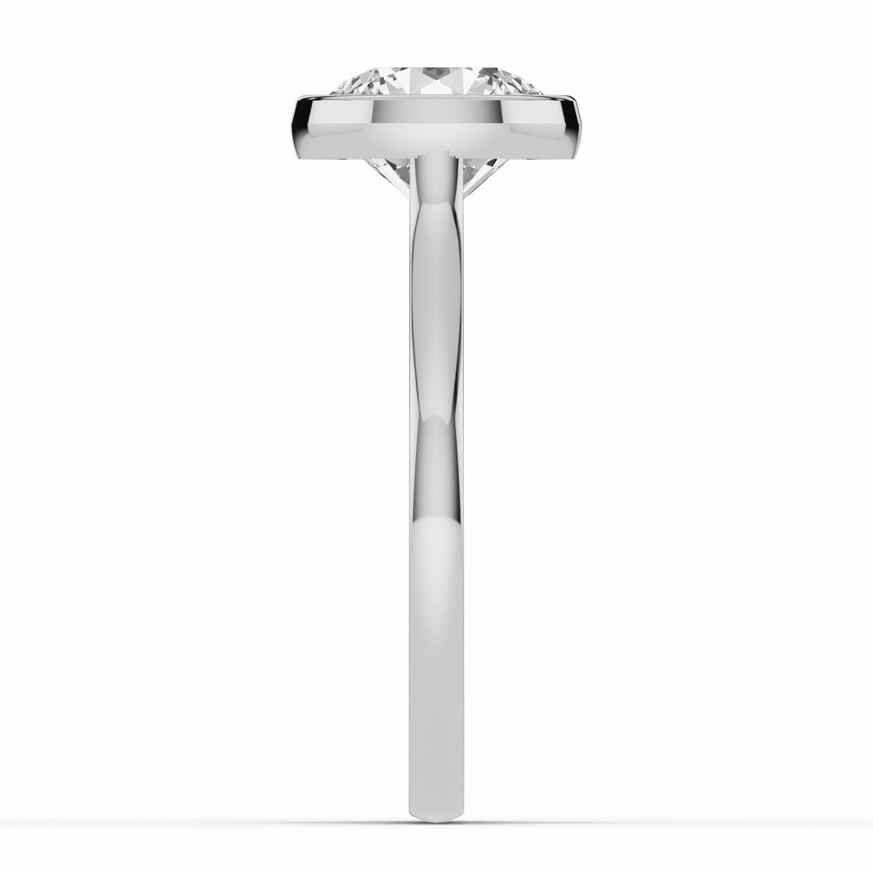 Round Lumière Bezel Solitaire Ring ABER-104-RD-LGD-6  - Abtin & Co.