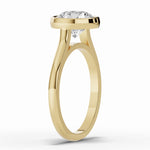 Round Lumière Bezel Solitaire Ring ABER-104-RD-LGD-1  - Abtin & Co.