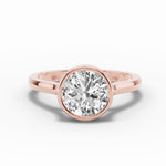 Round Lumière Bezel Solitaire Ring ABER-104-RD-LGD-11  - Abtin & Co.