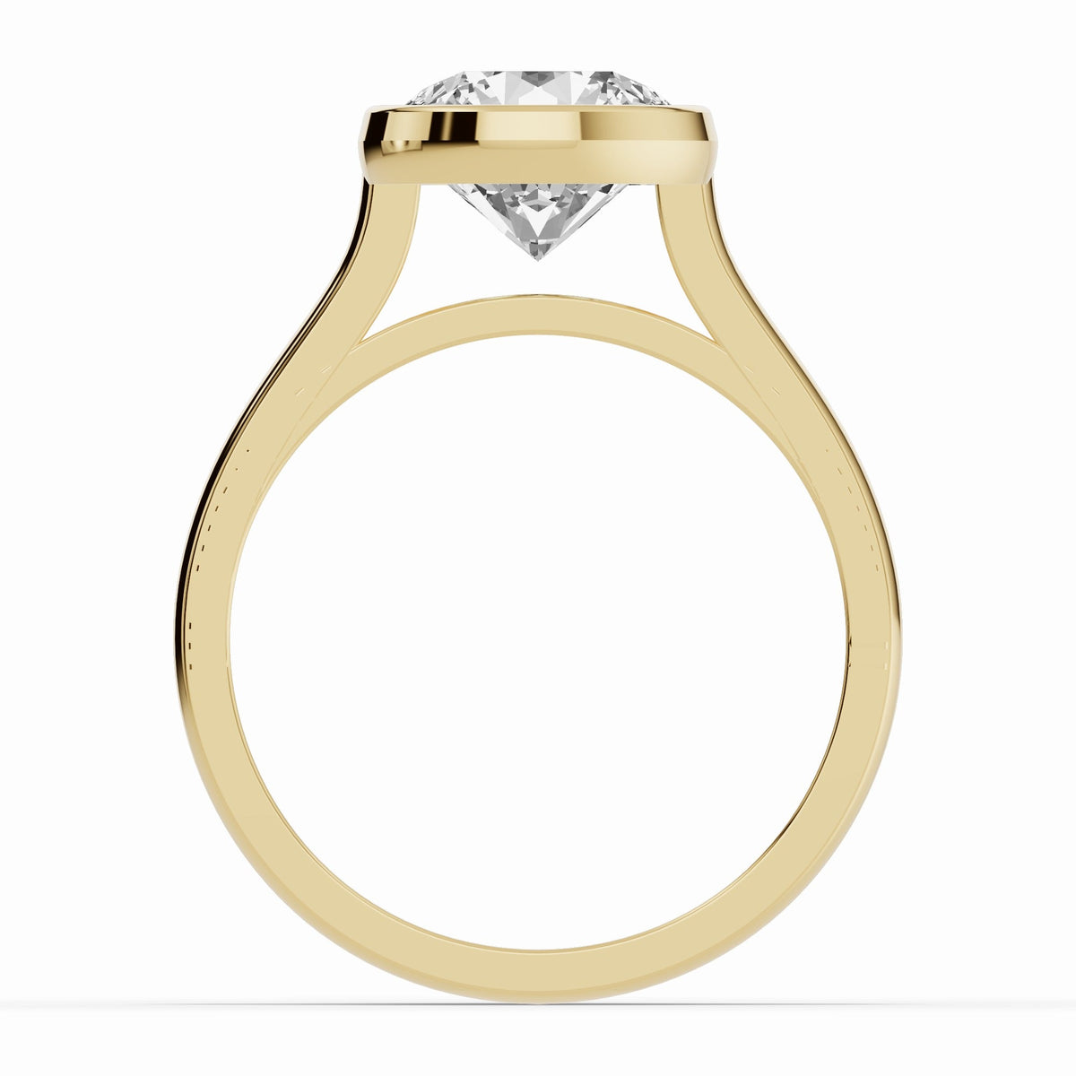 Round Lumière Bezel Solitaire Ring ABER-104-RD-LGD-1  - Abtin & Co.