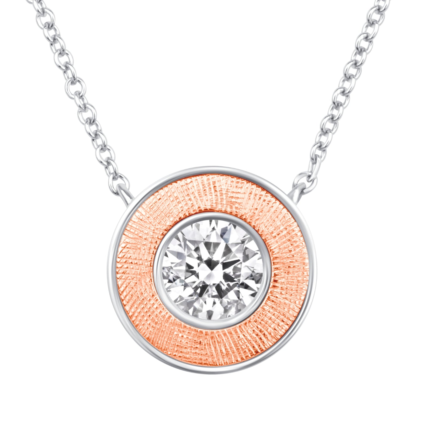 Round Lumina Medallion Pendant Necklace ABP-243-LGD-7  - Abtin & Co.