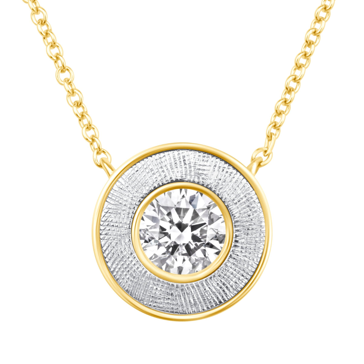 Round Lumina Medallion Pendant Necklace ABP-243-LGD-4  - Abtin & Co.