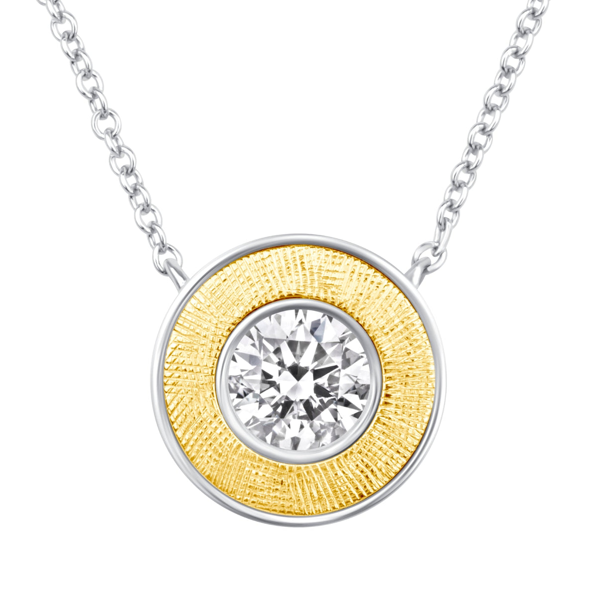 Round Lumina Medallion Pendant Necklace ABP-243-LGD-1  - Abtin & Co.