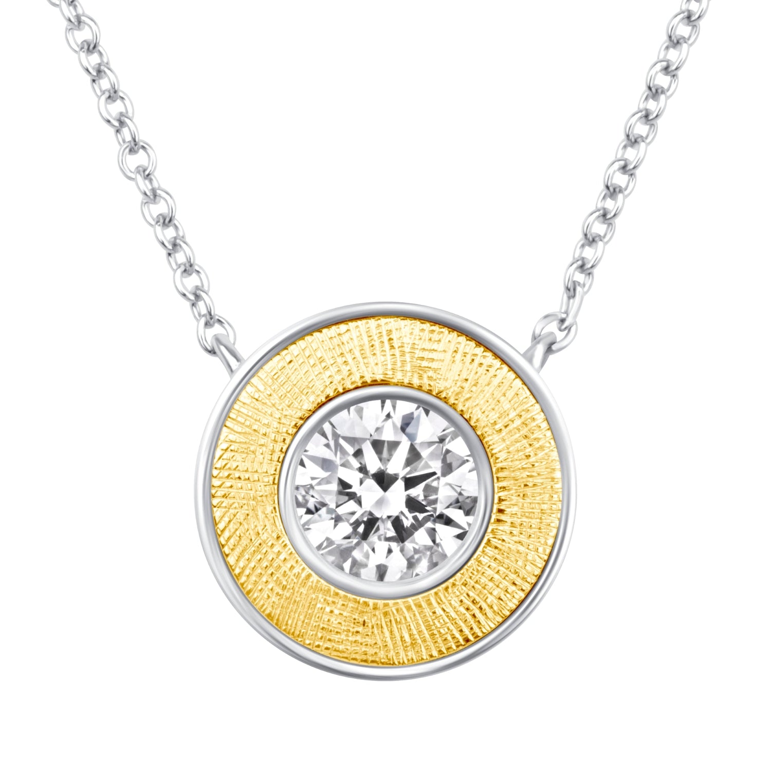 Round Lumina Medallion Pendant Necklace ABP-243-LGD-1  - Abtin & Co.