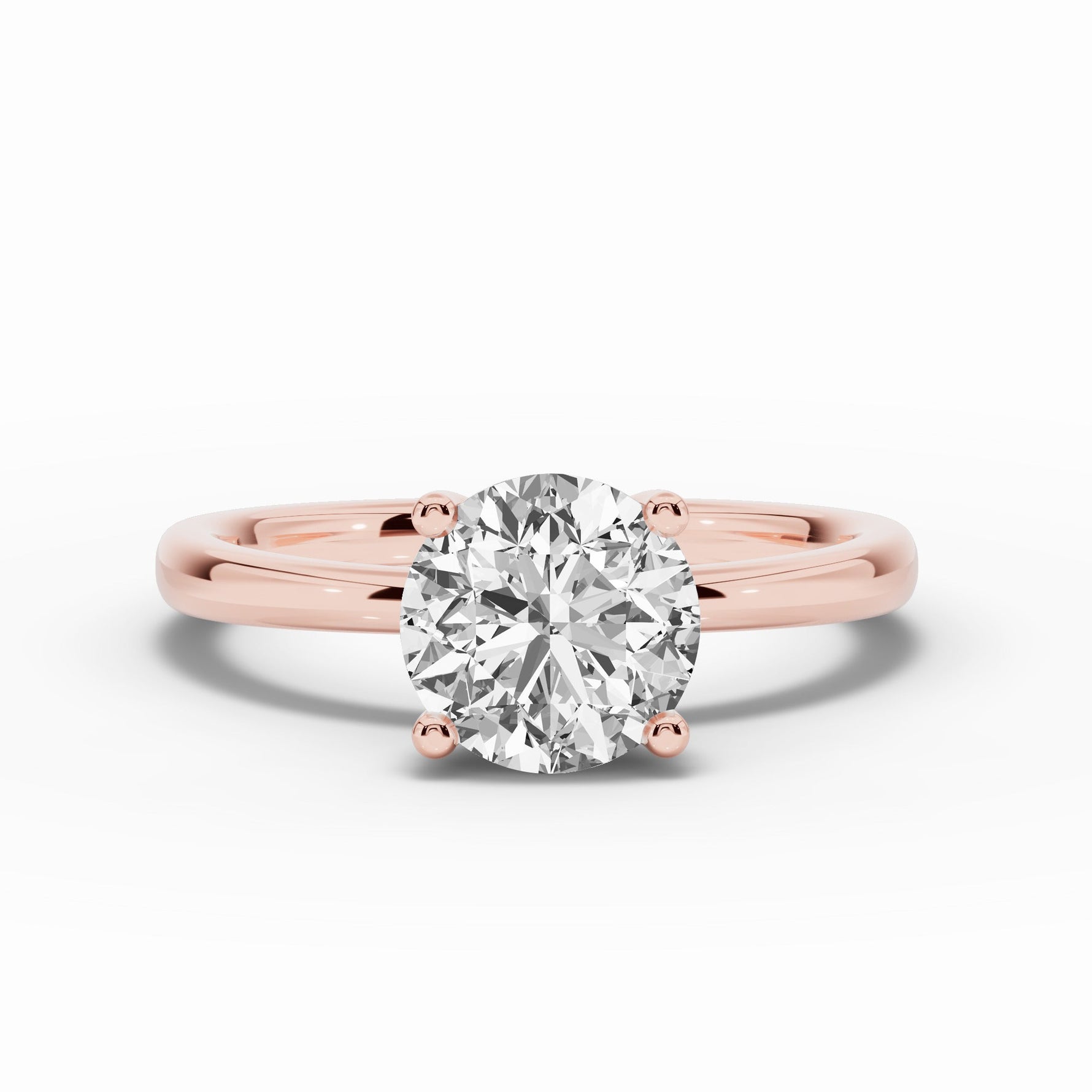 Round Lustre Hidden Halo Solitaire Ring ABER-101-RD-LGD-11  - Abtin & Co.