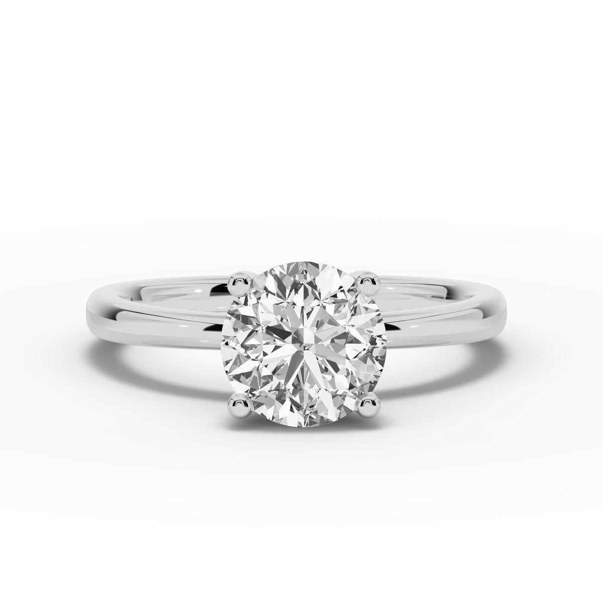 Round Lustre Hidden Halo Solitaire Ring ABER-101-RD-LGD-6  - Abtin & Co.