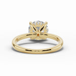 Round Lustre Hidden Halo Solitaire Ring ABER-101-RD-LGD-1  - Abtin & Co.