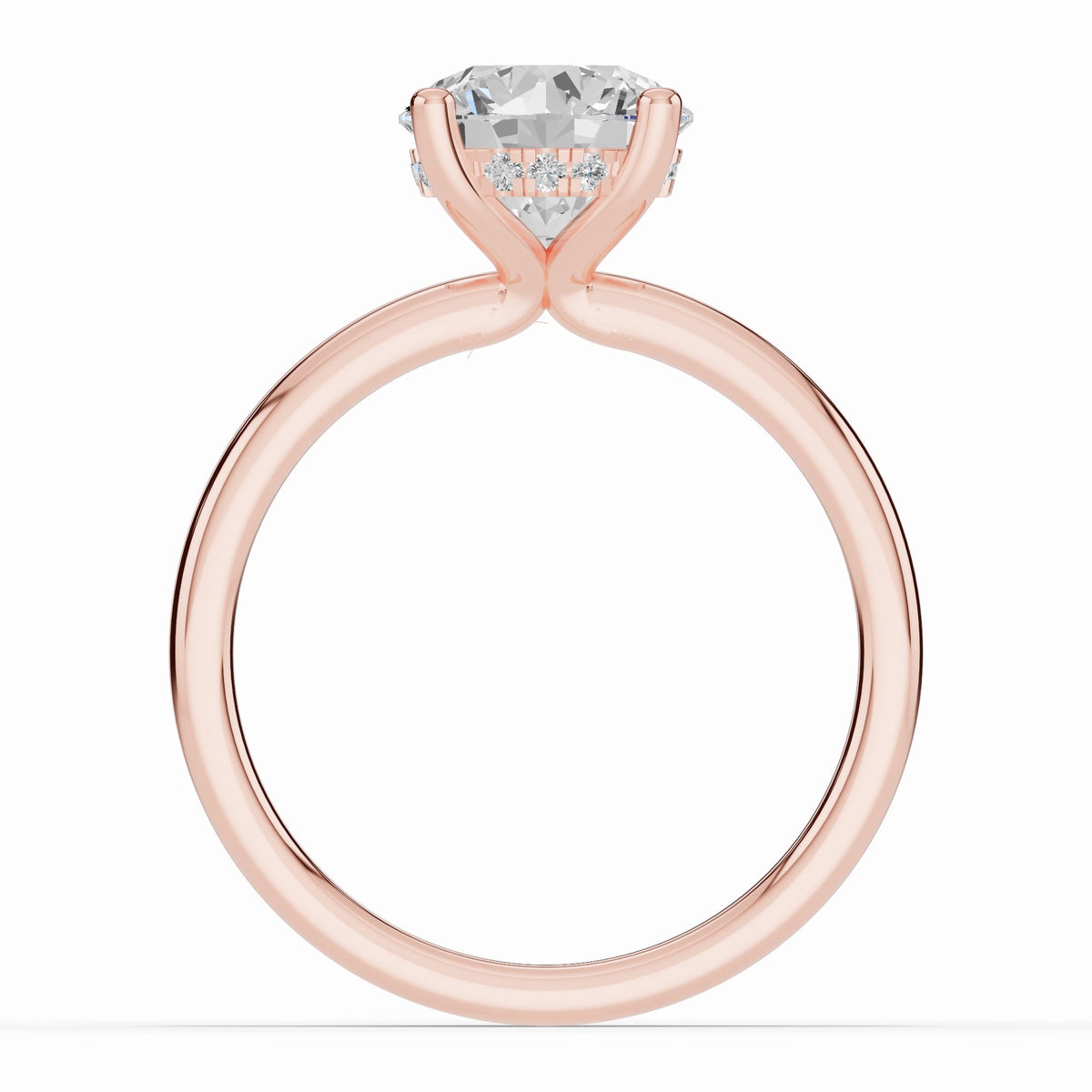 Round Lustre Hidden Halo Solitaire Ring ABER-101-RD-LGD-11  - Abtin & Co.