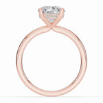 Round Lustre Hidden Halo Solitaire Ring ABER-101-RD-LGD-11  - Abtin & Co.