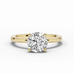 Round Lustre Hidden Halo Solitaire Ring ABER-101-RD-LGD-1  - Abtin & Co.
