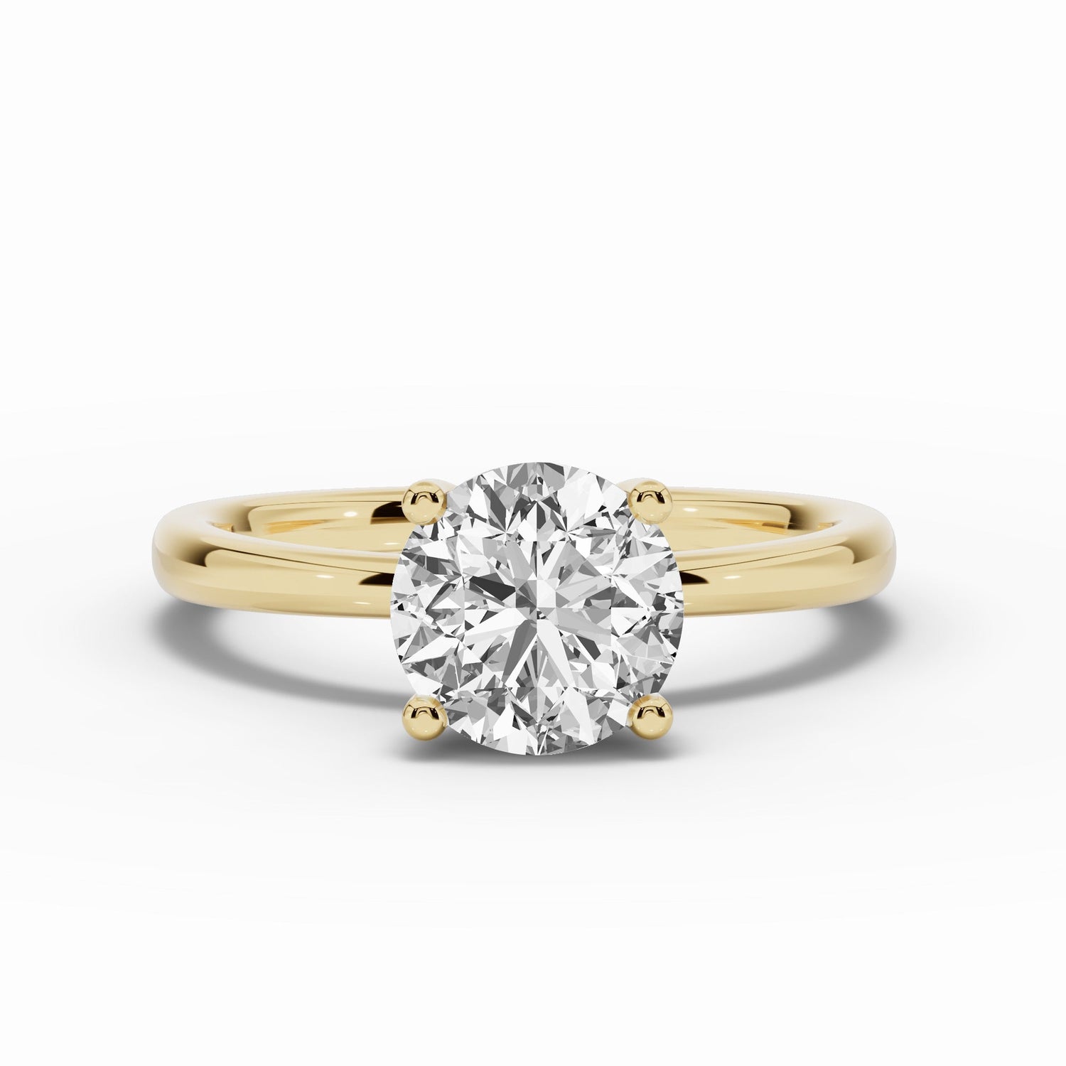 Round Lustre Hidden Halo Solitaire Ring ABER-101-RD-LGD-1  - Abtin & Co.