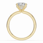 Round Lustre Hidden Halo Solitaire Ring ABER-101-RD-LGD-1  - Abtin & Co.
