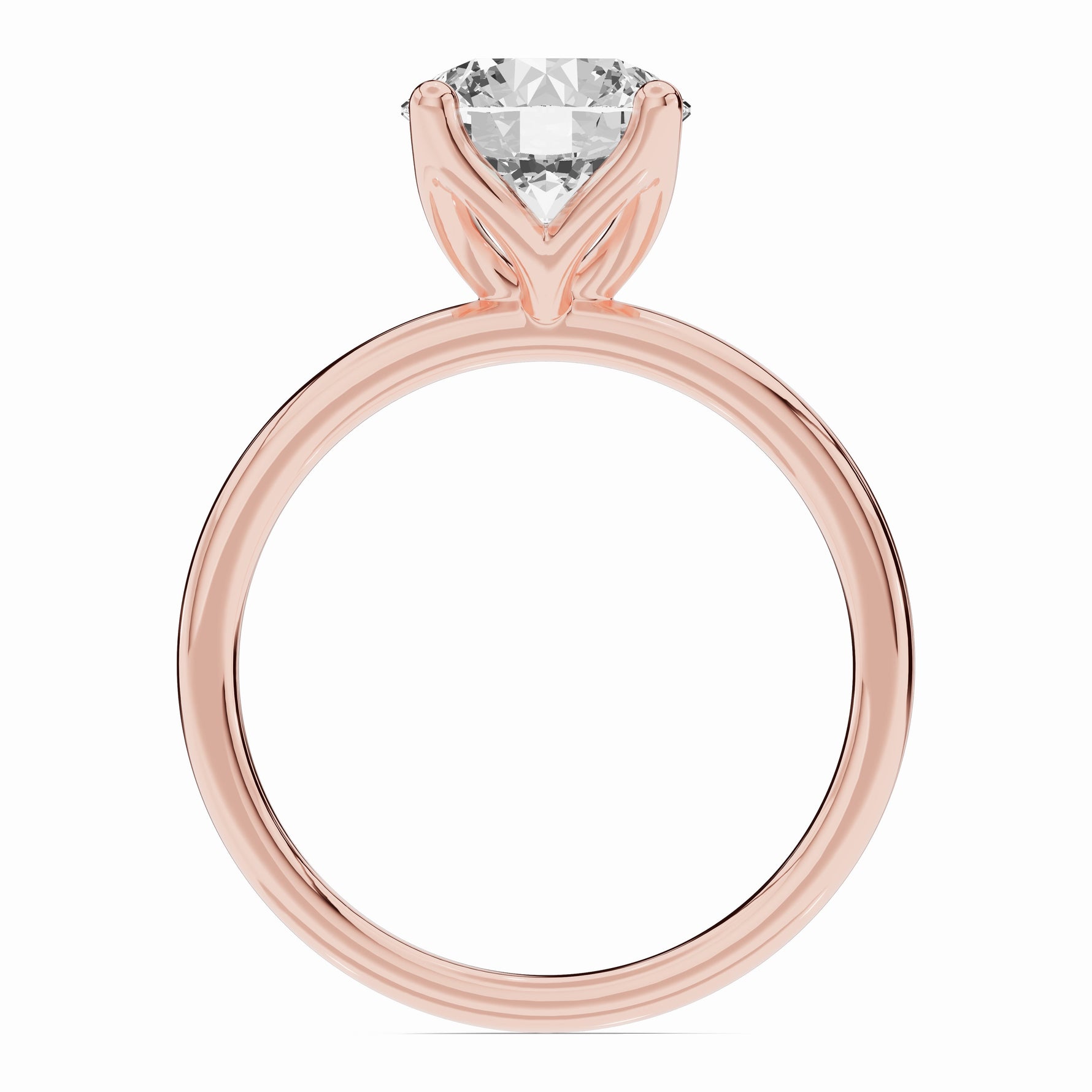 Round Lustre Solitaire Ring ABER-100-RD-LGD-11  - Abtin & Co.