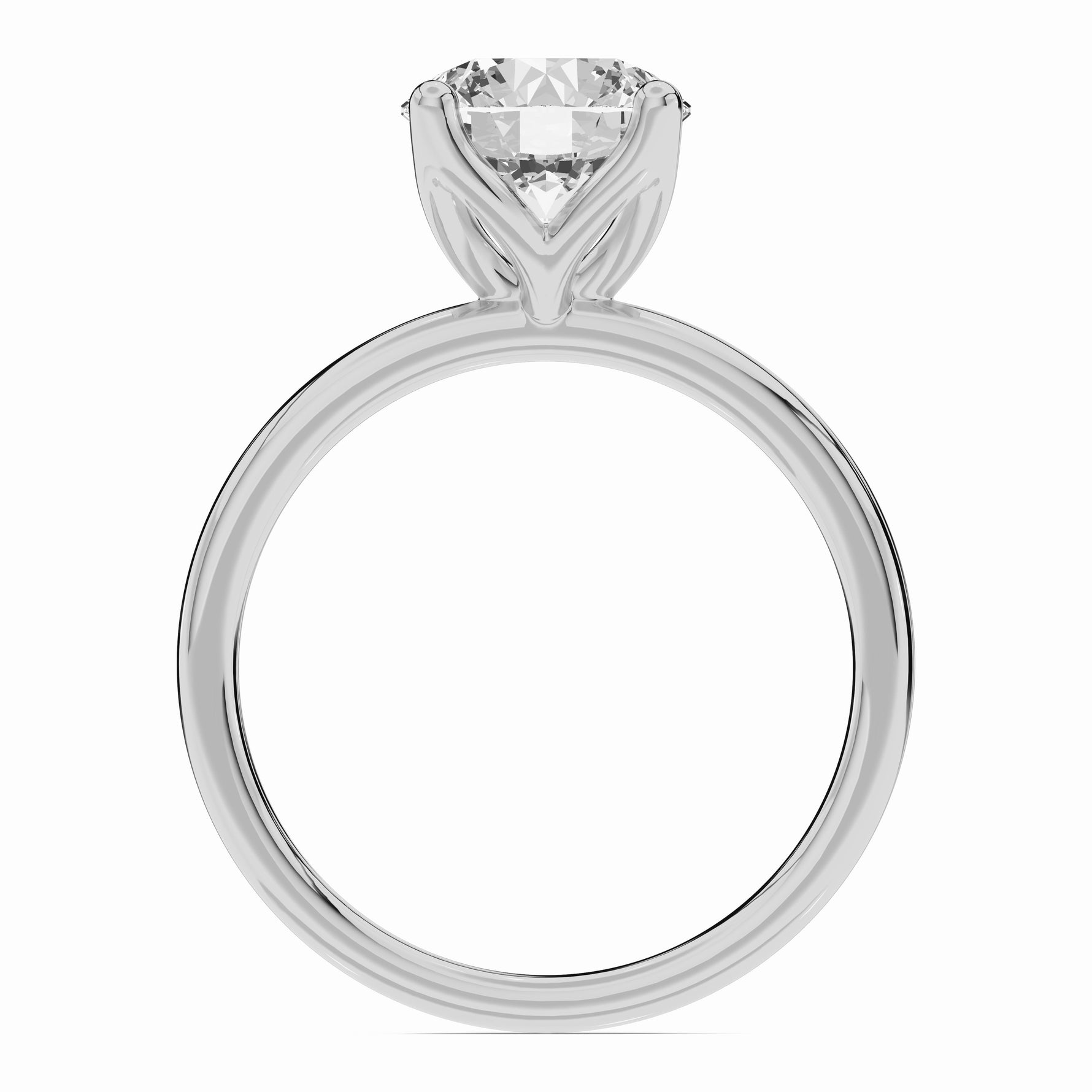 Round Lustre Solitaire Ring ABER-100-RD-LGD-6  - Abtin & Co.