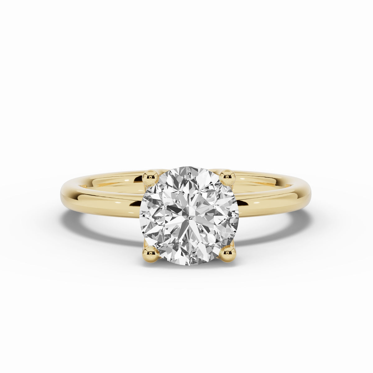 Round Lustre Solitaire Ring ABER-100-RD-LGD-1  - Abtin & Co.