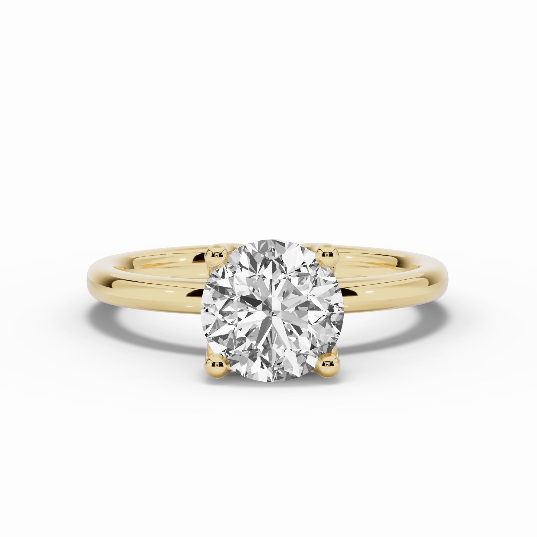 Round Lustre Solitaire Ring ABER-100-RD-LGD-1  - Abtin & Co.