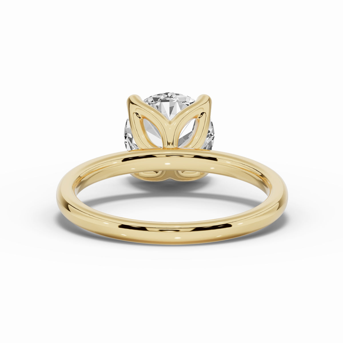 Round Lustre Solitaire Ring ABER-100-RD-LGD-1  - Abtin & Co.
