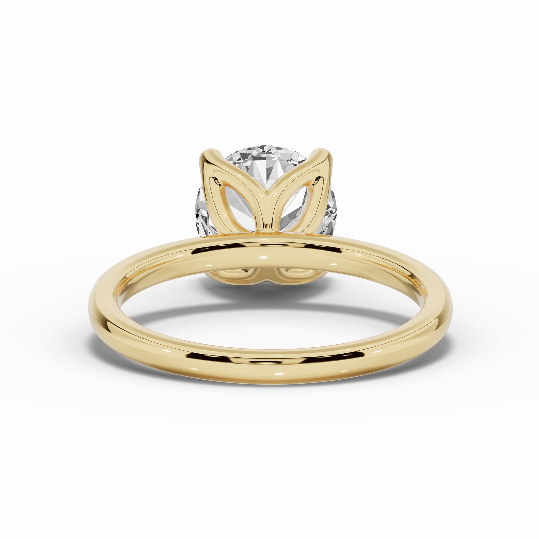 Round Lustre Solitaire Ring ABER-100-RD-LGD-1  - Abtin & Co.