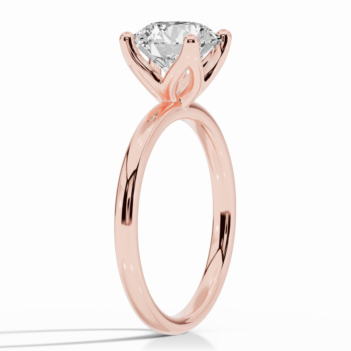 Round Lustre Solitaire Ring ABER-100-RD-LGD-11  - Abtin & Co.