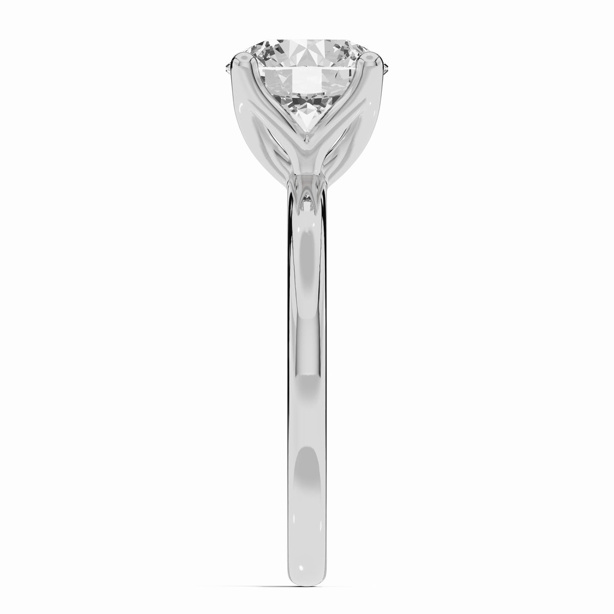 Round Lustre Solitaire Ring ABER-100-RD-LGD-6  - Abtin & Co.