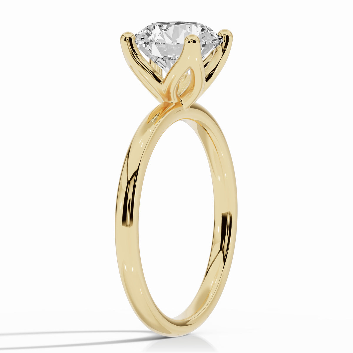 Round Lustre Solitaire Ring ABER-100-RD-LGD-1  - Abtin & Co.